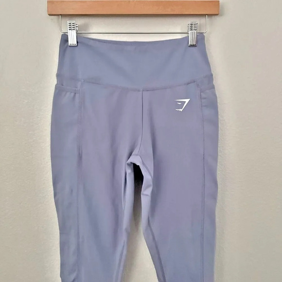 GYMSHARK | Dark Periwinkle Blue High Waist Leggings Soft Logo | Size Small - Picture 2 of 6